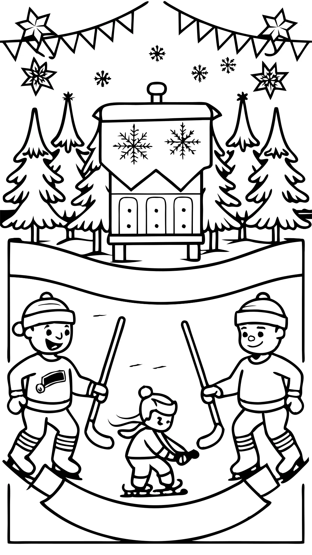 coloring page hockey